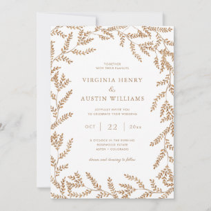 Invitation Mariage aux feuilles d'automne aquarelle