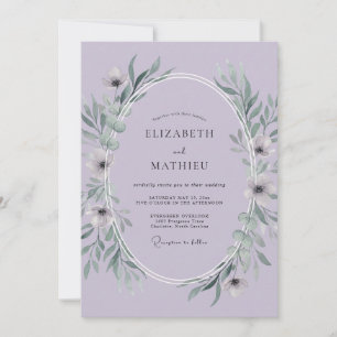 Invitation Mariage aux Feuilles de Lilas