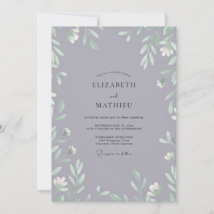 Invitation Mariage aux Feuilles de Lilas Sourdine
