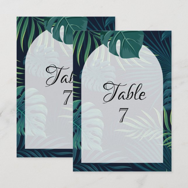 Invitation Mariage aux feuilles de palmier exotiques  (Devant / Derrière)