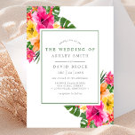 Invitation Mariage aux feuilles de palmier florales d'Hibiscu<br><div class="desc">Célébrez votre jour spécial avec cette invitation de mariage vibrante aux fleurs d'Hibiscus tropical, avec des fleurs d'hibiscus luxuriantes et des feuilles de palmier qui apportent une élégance tropicale à toute célébration de mariage. Idéal pour les mariages sur la plage, de destination ou d'été, cette invitation offre un design frais...</div>
