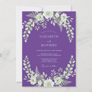 Invitation Mariage aux Feuilles de Pourpre Royale