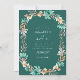 Invitation Mariage aux Feuilles de Téâl Foncé