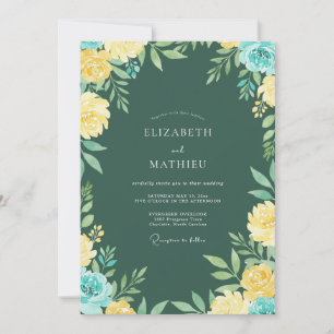 Invitation Mariage aux Feuilles Jaunes et Sarcelles