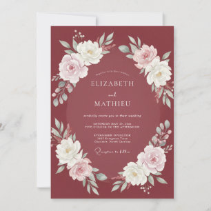 Invitation Mariage aux Feuilles Marron
