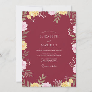 Invitation Mariage aux Feuilles Peintes en Bordeaux