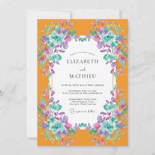 Invitation Mariage aux Feuilles Violettes de Tagète
