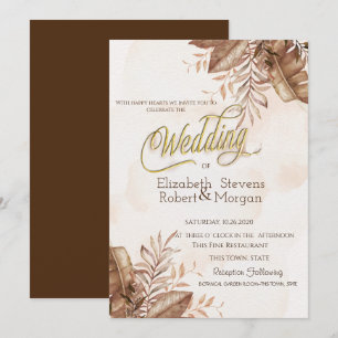 Invitation Mariage aux Fleurs Automnales Exotiques