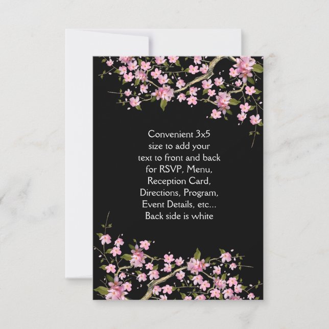 Invitation Mariage aux fleurs de cerisier japonais rose (Devant)