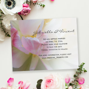 Invitation Mariage aux fleurs de tulipes roses et blanches En