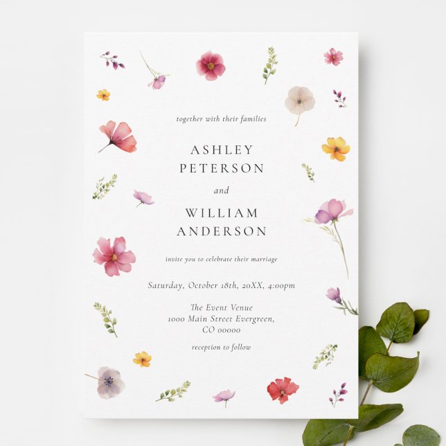 Invitation Mariage aux fleurs sauvages  (Créateur téléchargé)