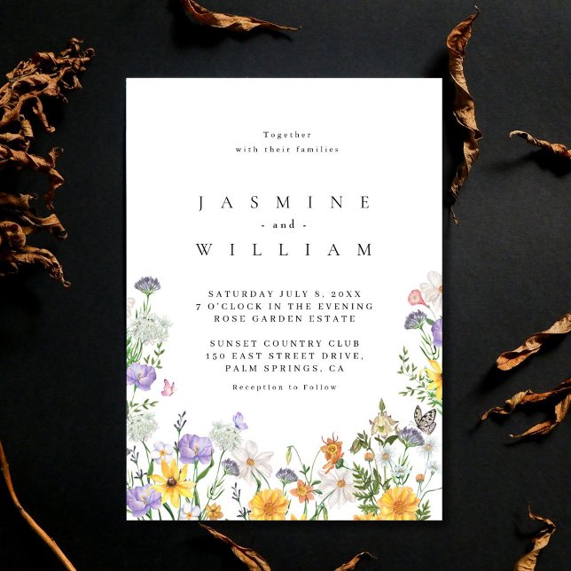Invitation Mariage aux fleurs sauvages  (Créateur téléchargé)