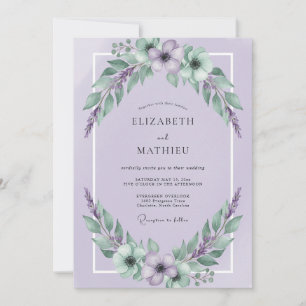 Invitation Mariage aux fleurs sauvages de lavande