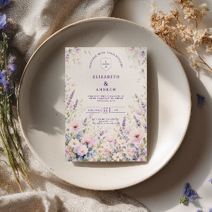 Invitation Mariage aux fleurs sauvages de lavande