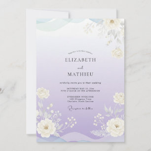 Invitation Mariage aux fleurs sauvages et douces de lavande