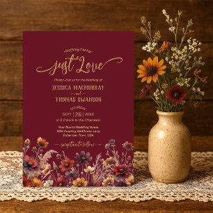 Invitation Mariage aux fleurs sauvages Just Love Rustique Bou