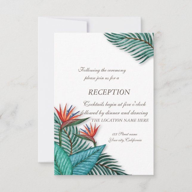 Invitation Mariage aux Fleurs Tropicales Exotiques (Devant)