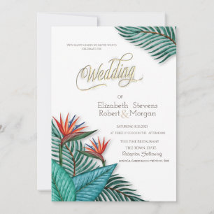 Invitation Mariage aux Fleurs Tropicales Exotiques