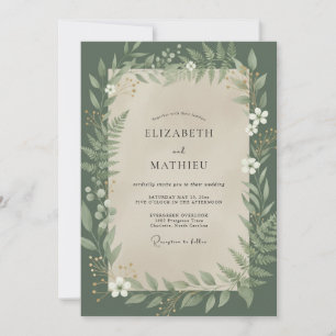 Invitation Mariage aux fougères de chasseur lunatique