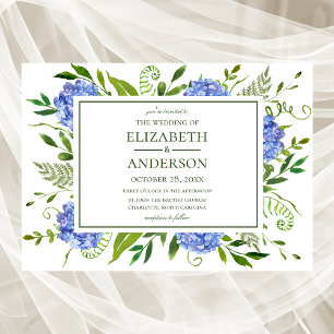 Invitation Mariage aux Hortensias Bleus