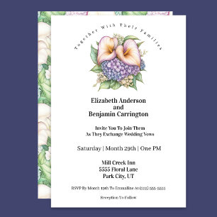 Invitation Mariage aux jolis lys calla pastel