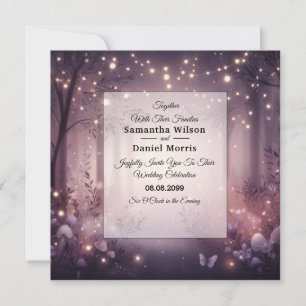 Invitation Mariage aux Lumières de Fées dans le Bois Lumineux