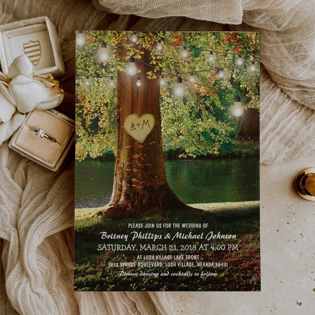 Invitation Mariage aux Lumières Scintillantes du Lac de Monta (Créateur téléchargé)