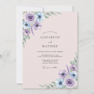 Invitation Mariage aux Orchidées Feuillues Champagne
