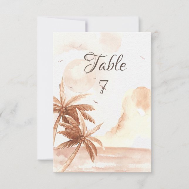 Invitation Mariage aux Palmiers Tropicaux Rustiques  (Devant)