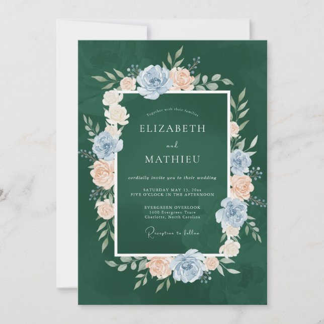 Invitation Mariage aux Pétales d'Acier de Chasseur (Devant)
