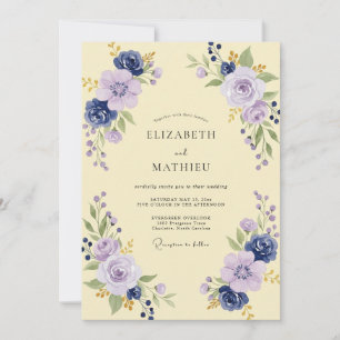 Invitation Mariage aux Pétales de Crème au Beurre de Lavande