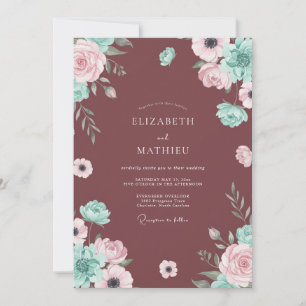Invitation Mariage aux Pétales de Marsala