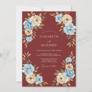 Invitation Mariage aux Pétales Peintes Champagne Bourgogne