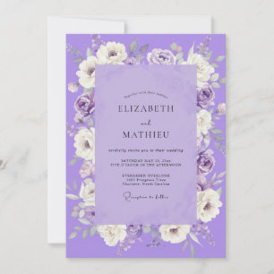 Invitation Mariage aux Pétales Peintes de Lavande