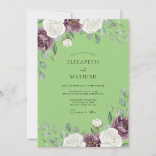 Invitation Mariage aux Pistaches Peintes en Violet