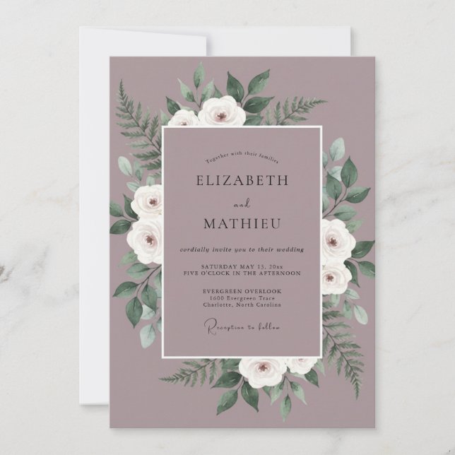 Invitation Mariage aux Pivoines Abricot (Devant)