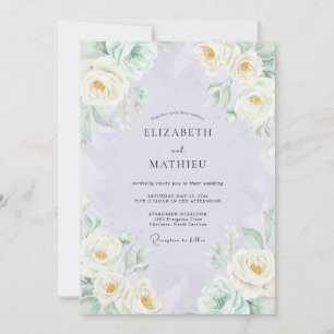 Invitation Mariage aux Pivoines Crème Orchidée
