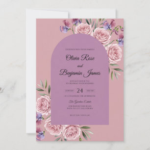Invitation Mariage aux Pivoines Douce Lilas