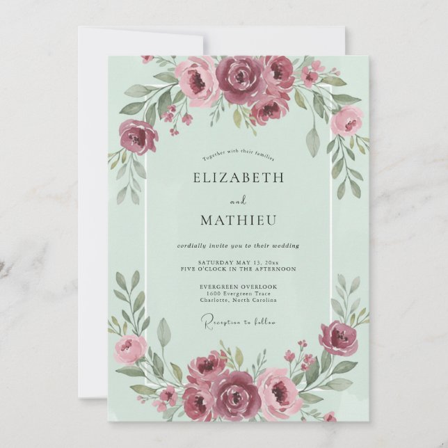 Invitation Mariage aux Ranunculus de la Baie (Devant)