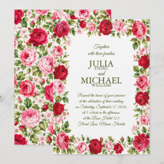 Invitation Mariage aux Roses