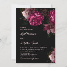 Mariage aux roses dessinées à la main Dark Romanti