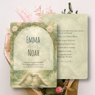Invitation Mariage aux Roses Roses Anglaises Roses de Jardin