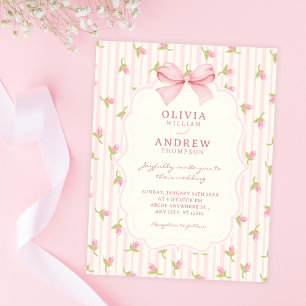 Invitation Mariage aux tulipes roses
