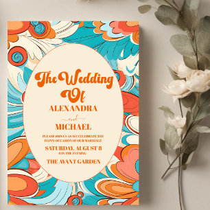 Invitation Mariage aux Vibes Groovy Boho Plage Fun