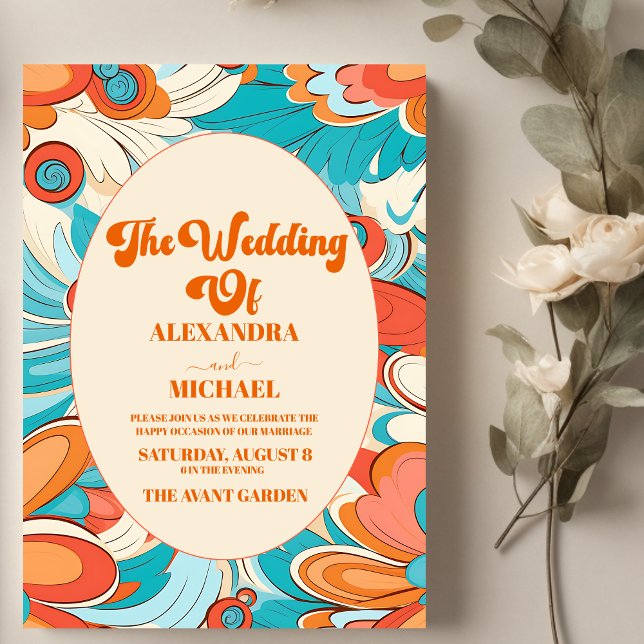 Invitation Mariage aux Vibes Groovy Boho Plage Fun (Créateur téléchargé)