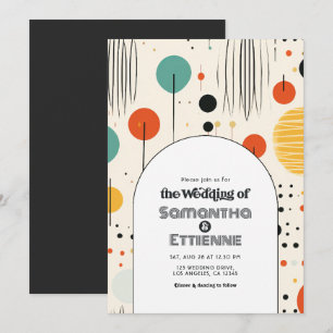 Invitation Mariage aux Vibes Rétro Groovy