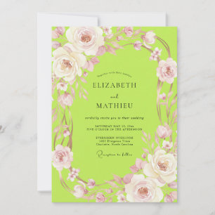 Invitation Mariage aux vignes Chartreuse Rose