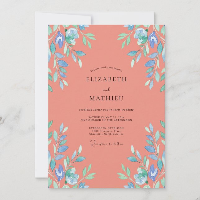 Invitation Mariage aux vignes d'abricot (Devant)