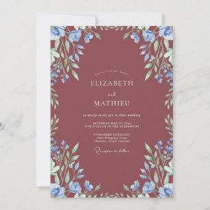 Invitation Mariage aux vignes peintes en rouille