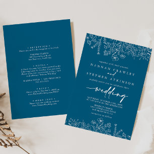 Invitation Mariage avant et arrière du Fleur sauvage de la Ma